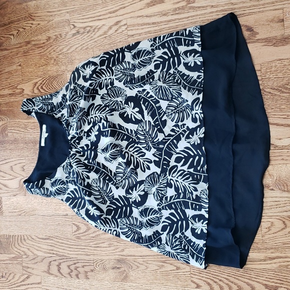 (L) SUNG Alfred Sung Palm Print Tropical Lightweight Coastal Vacation Beach - Picture 1 of 8